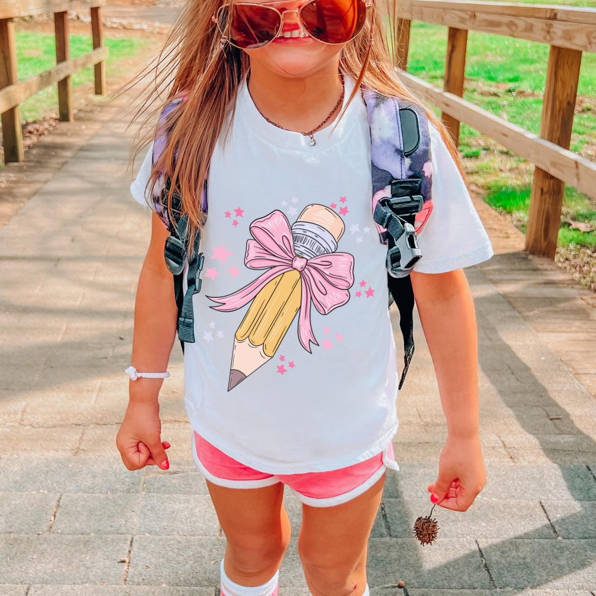 Bow + Pencil Tee
