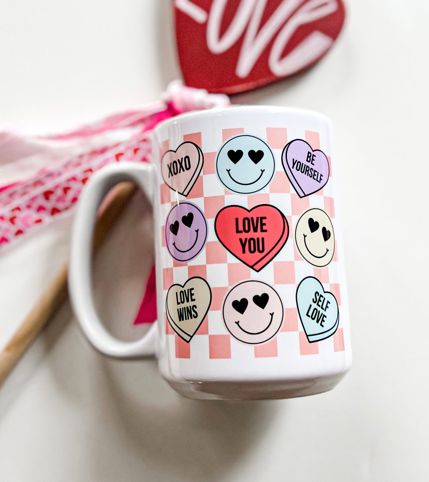 Candy Heart Affirmation Mug